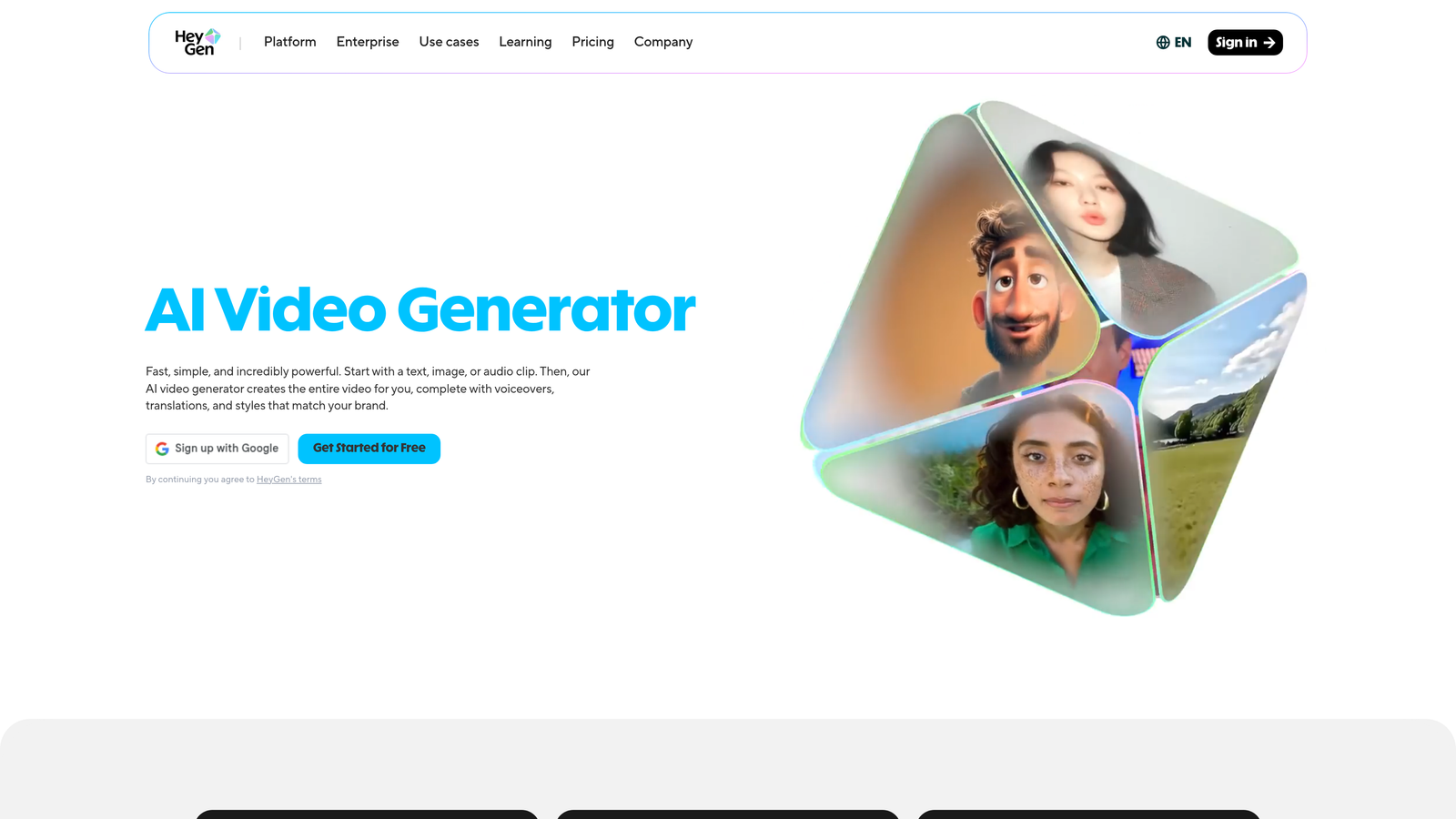 Screenshot of HeyGen website