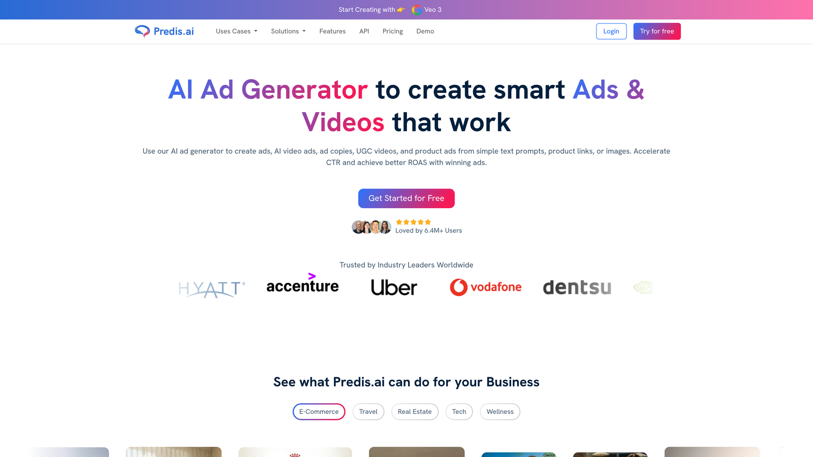 Screenshot of Predis.ai website