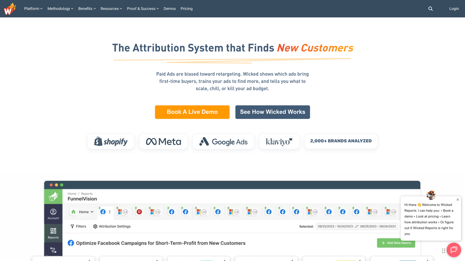 Screenshot of Wicked Reports website