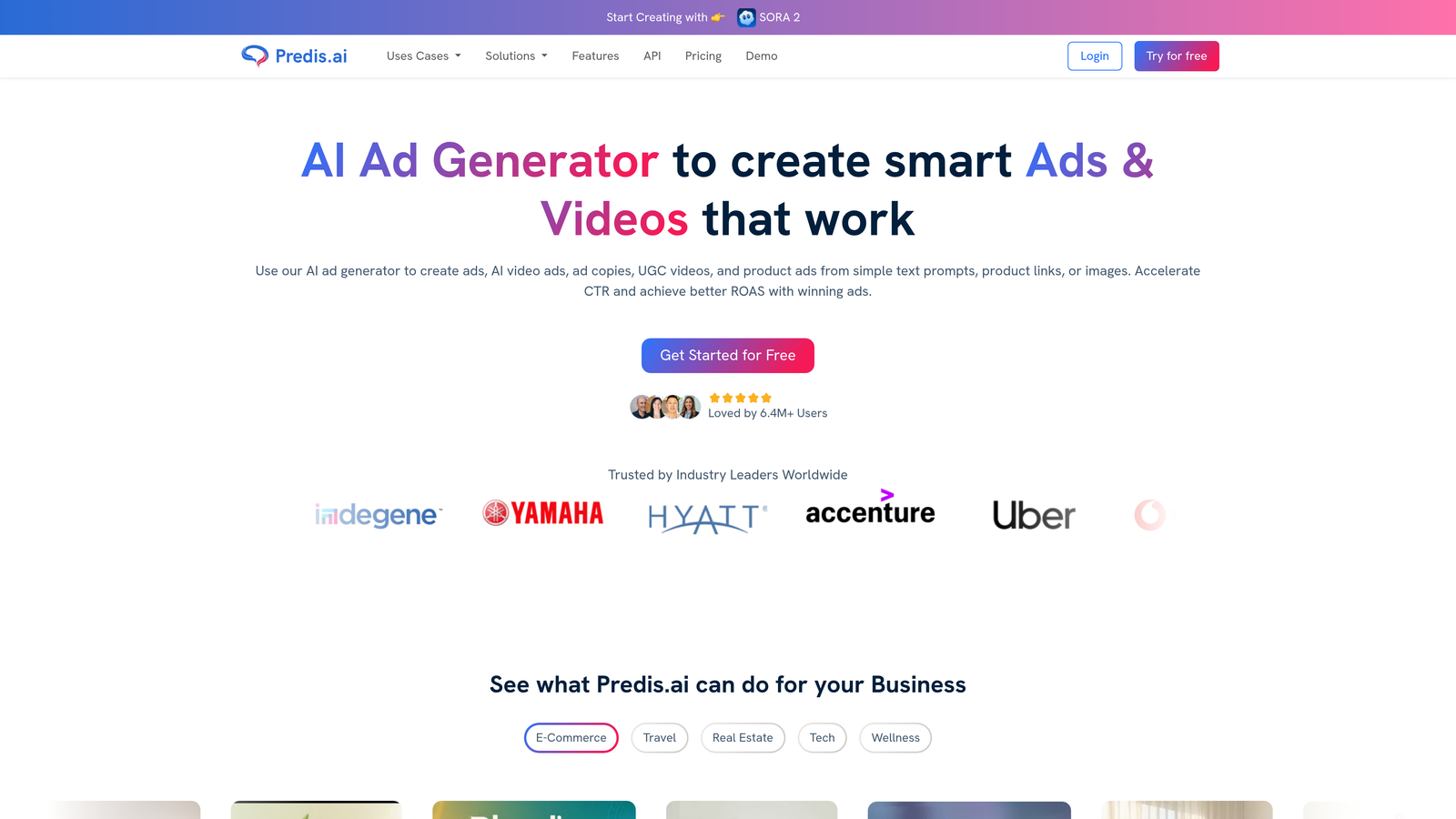 Screenshot of Predis.ai website