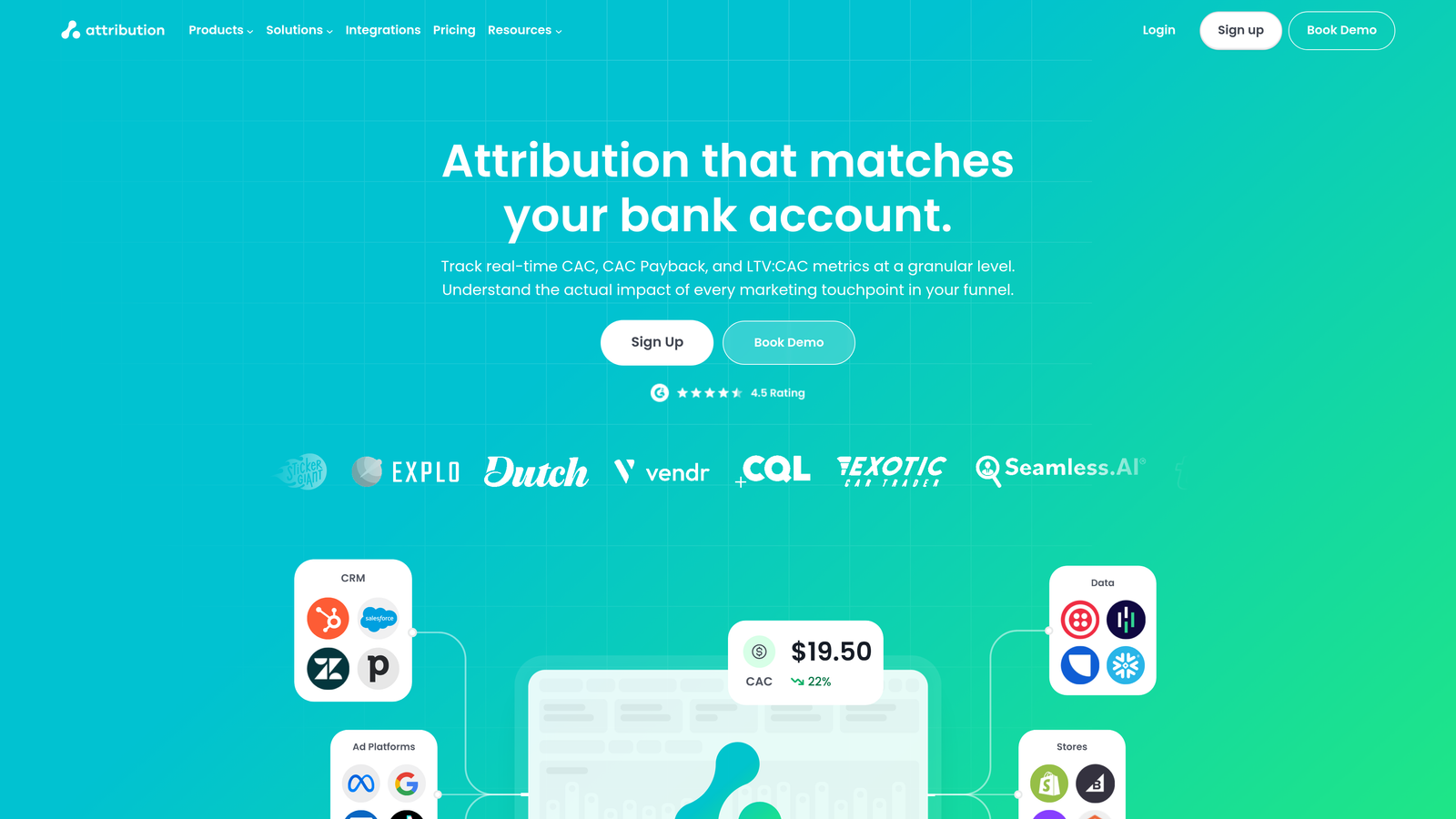 Screenshot of Attribution (by Digioh) website