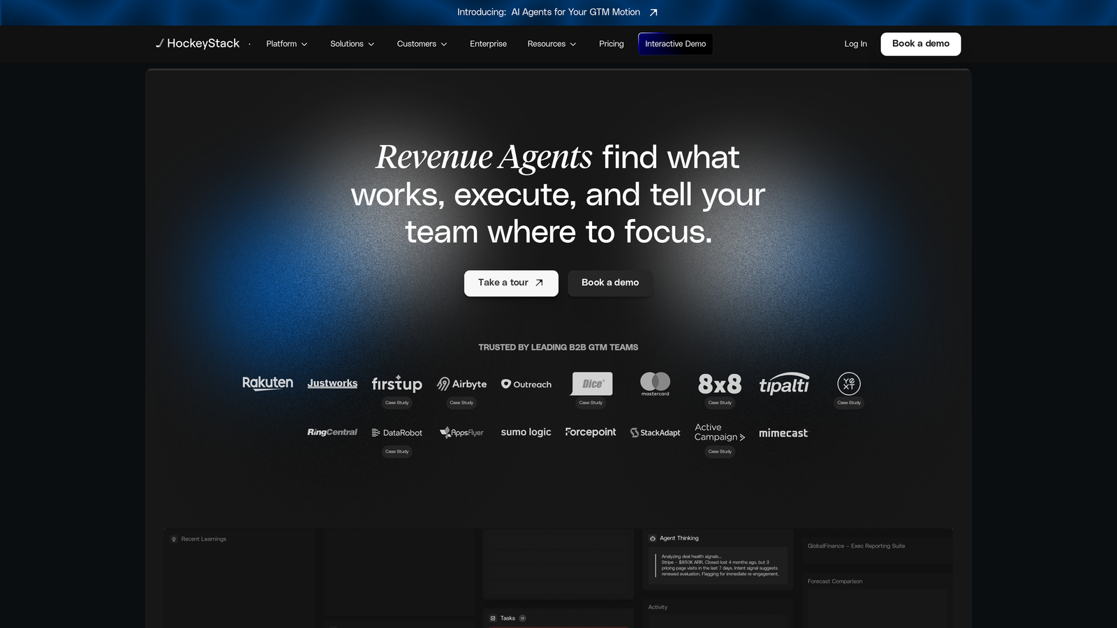 Screenshot of HockeyStack website