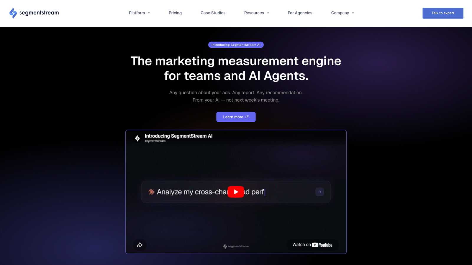 Screenshot of SegmentStream website