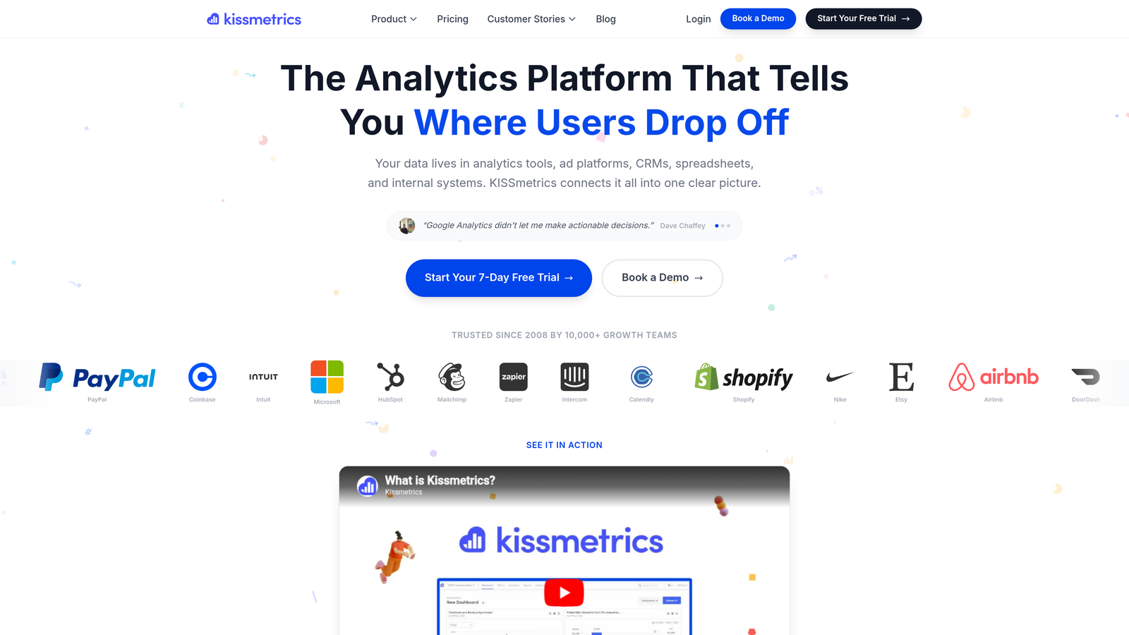 Screenshot of Kissmetrics website