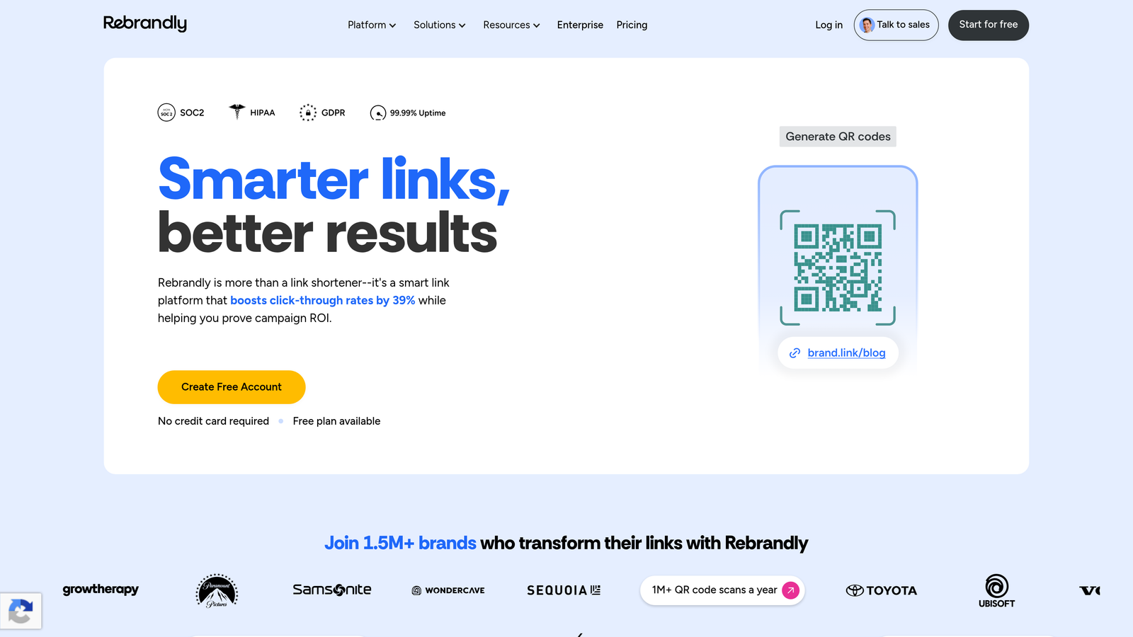Screenshot of ClickMeter website