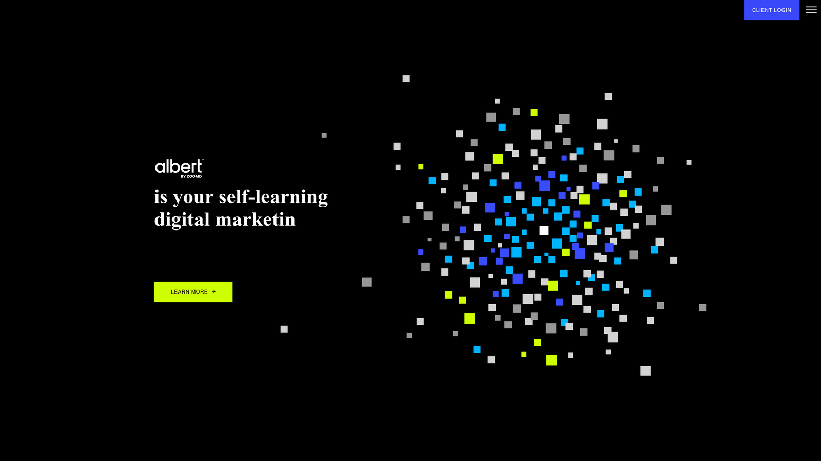 Screenshot of Albert AI website