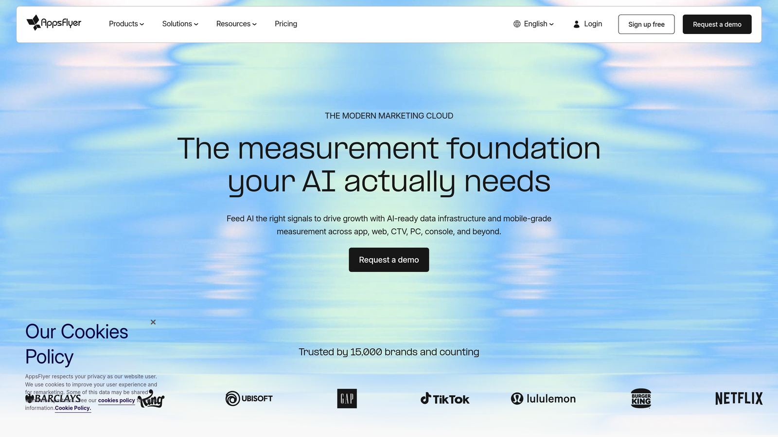 Screenshot of AppsFlyer website