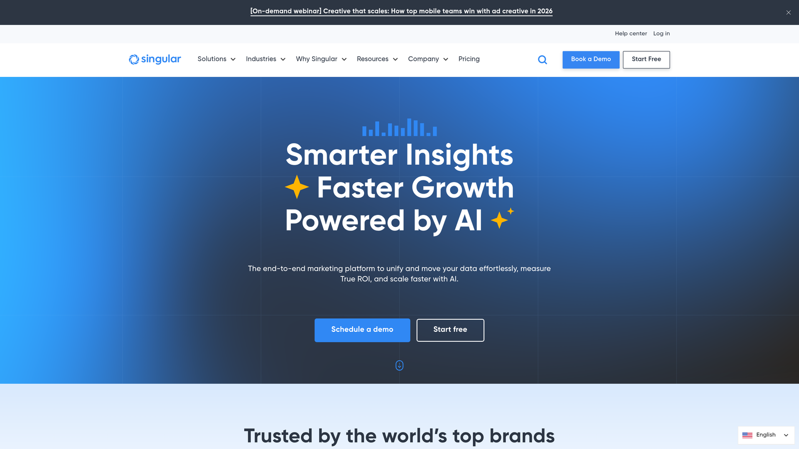 Screenshot of Singular website
