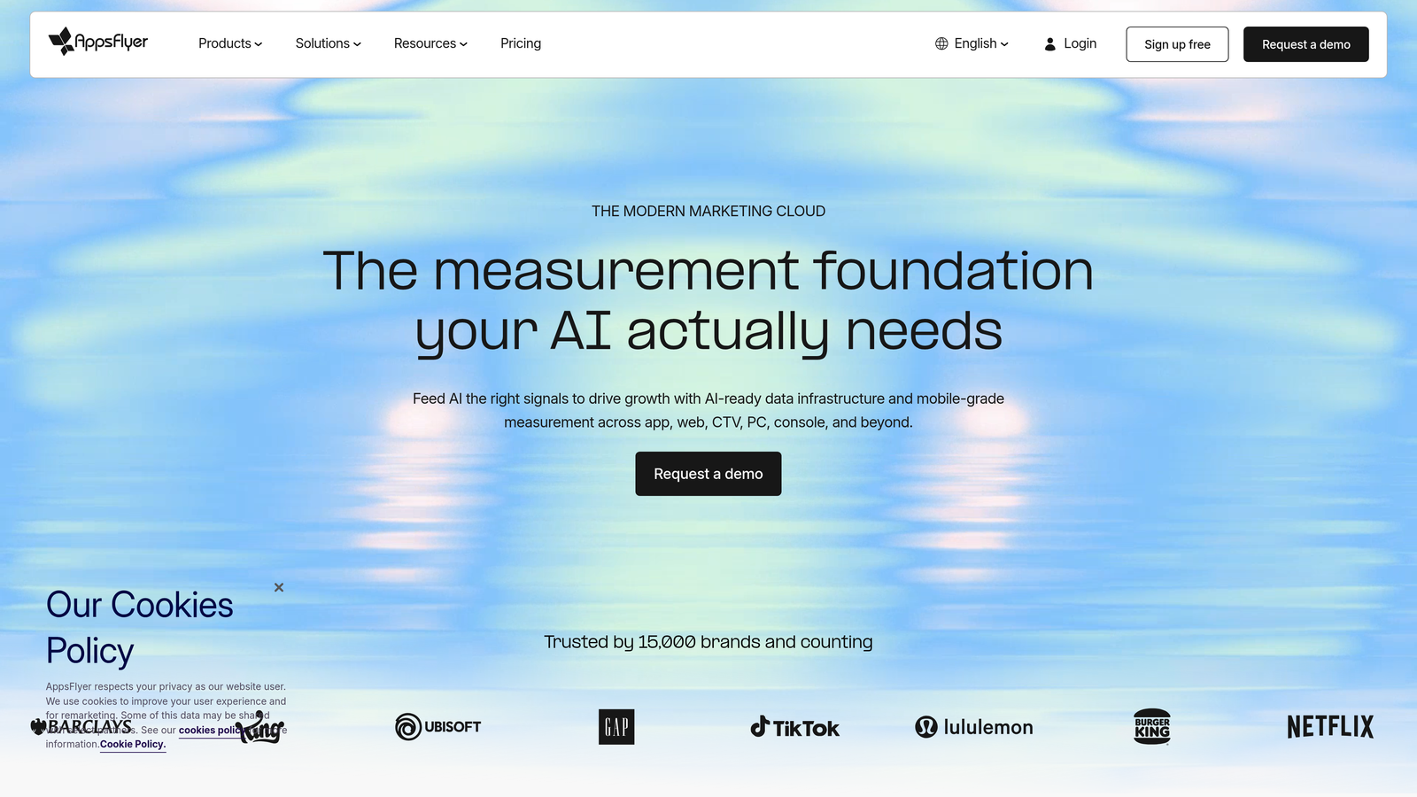 Screenshot of AppsFlyer website