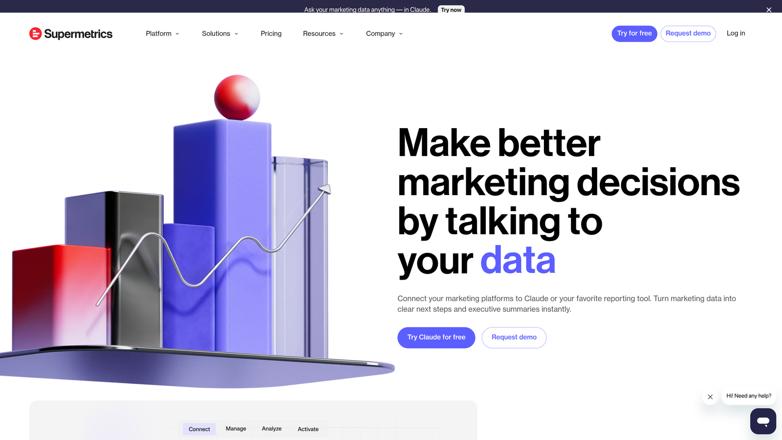 Screenshot of Supermetrics website