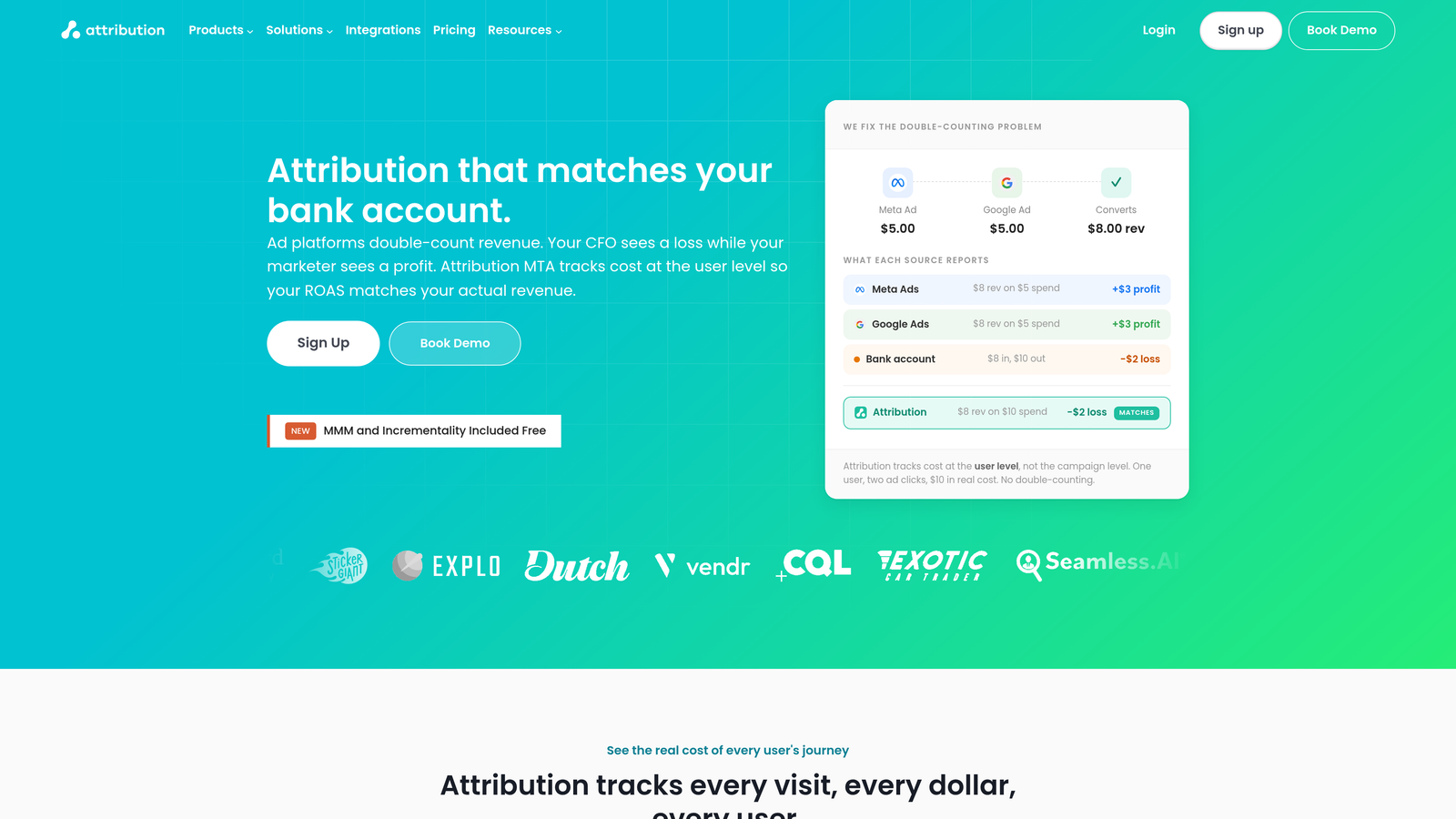 Screenshot of Attribution (by Digioh) website
