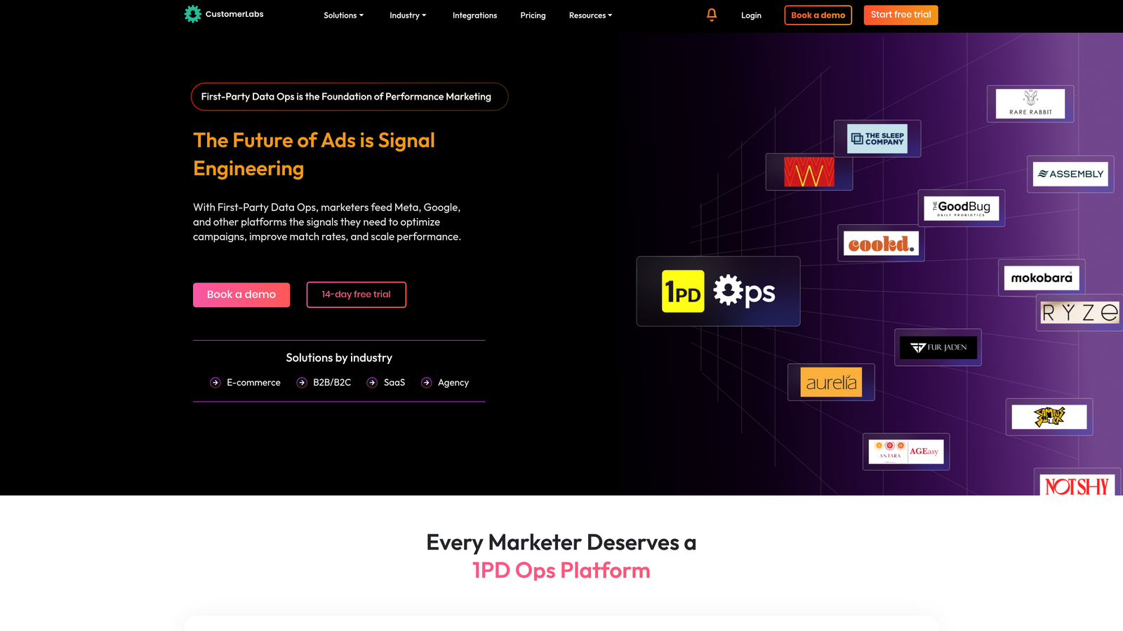 Screenshot of CustomerLabs website