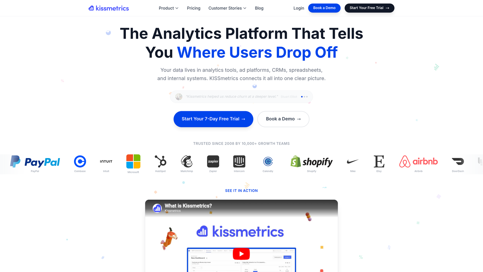 Screenshot of Kissmetrics website