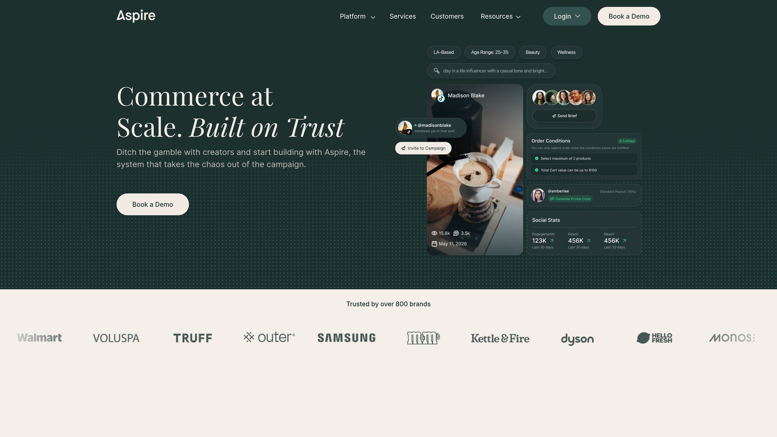 Screenshot of Aspire website