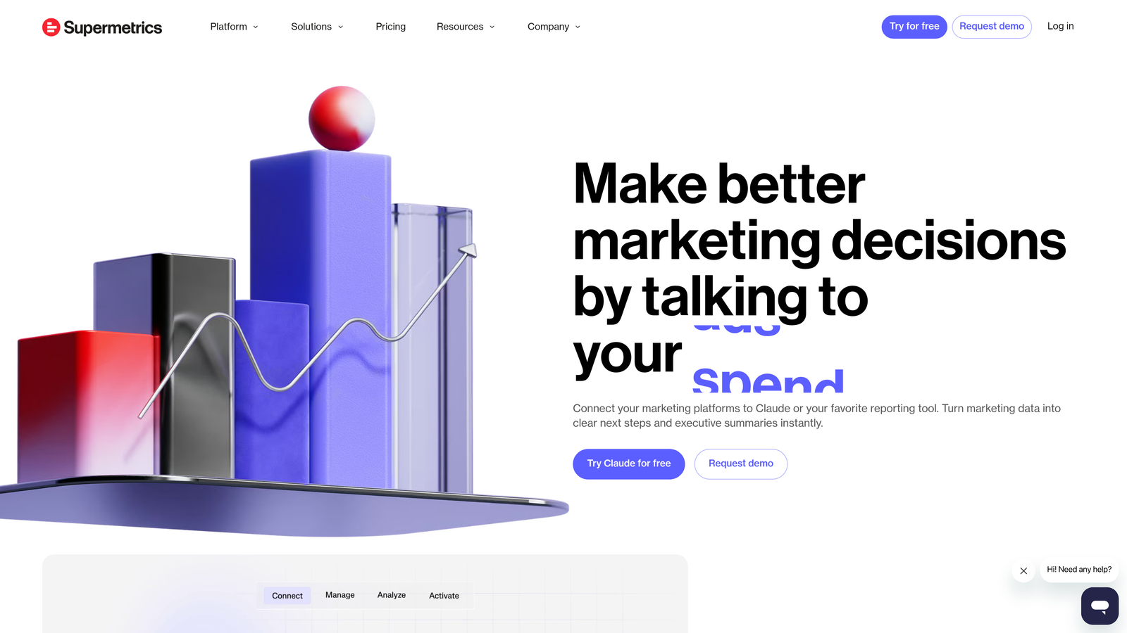 Screenshot of Supermetrics website