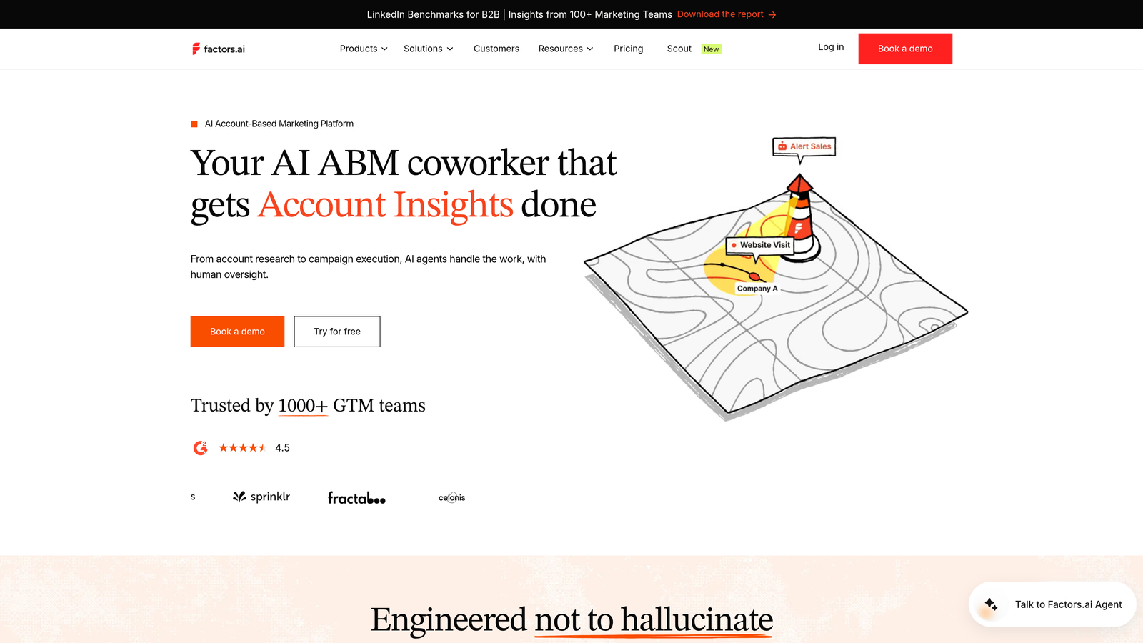 Screenshot of Factors.ai website
