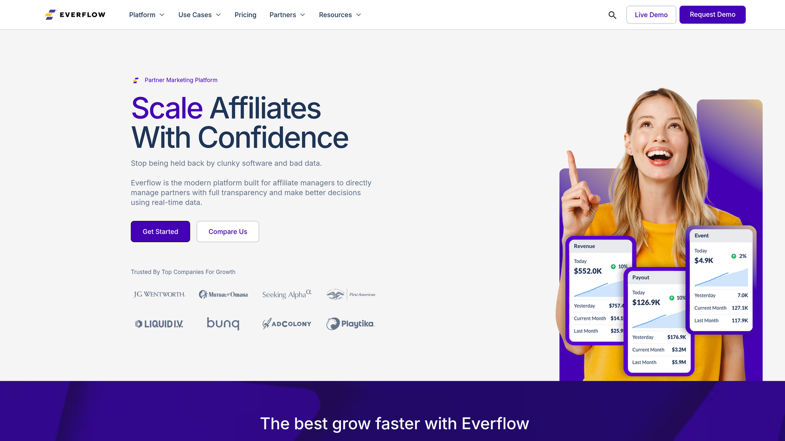 Screenshot of Everflow website