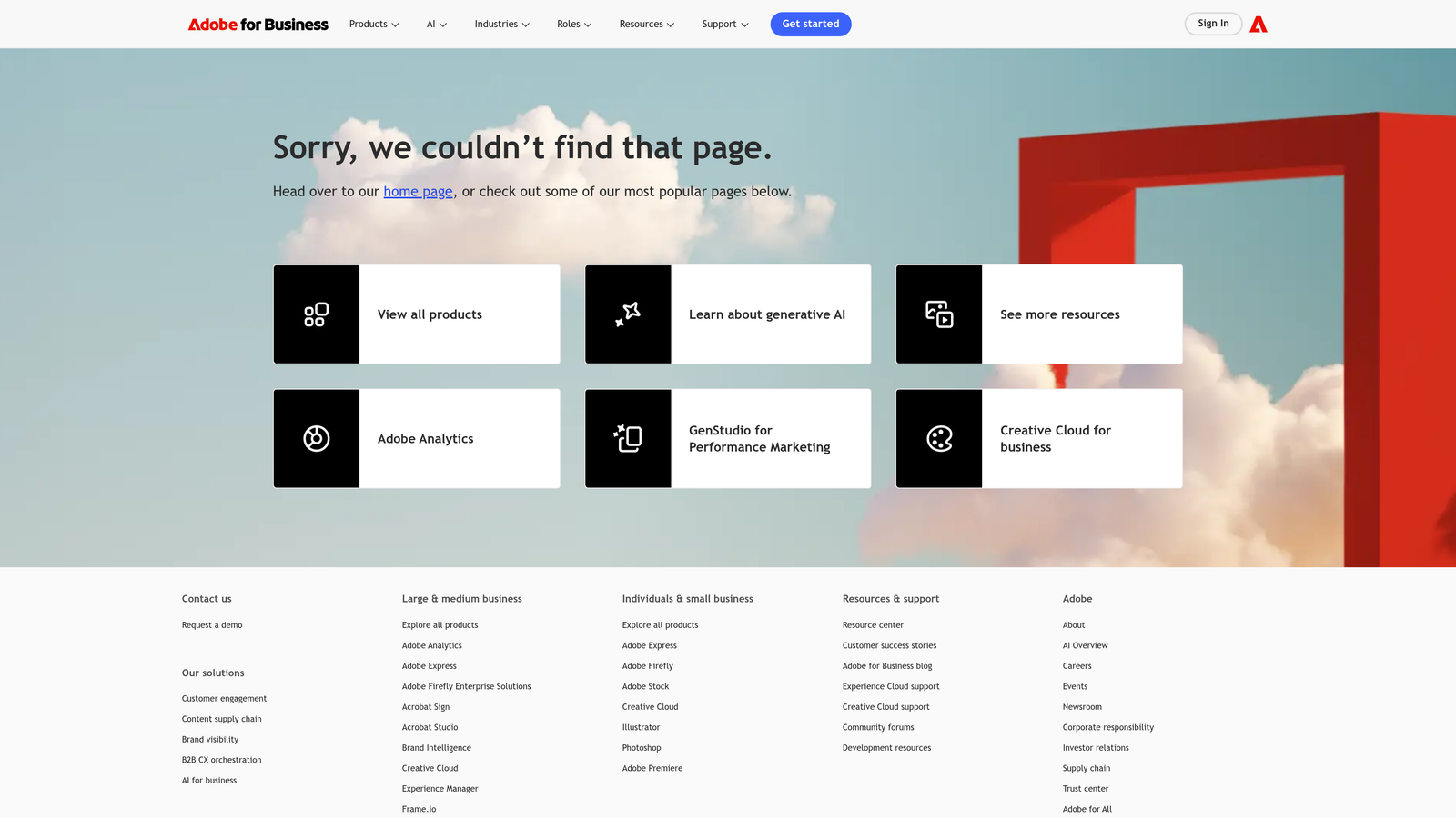 Screenshot of Adobe Real-Time CDP website