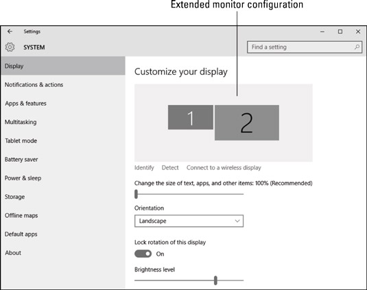 Managing an external monitor.