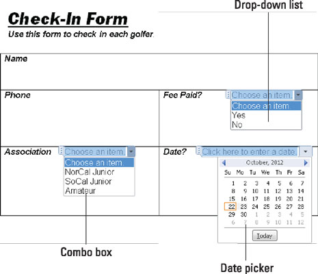 A data-entry form.