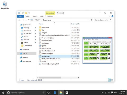 The Preview pane in File Explorer.