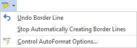 AutoFormat options.