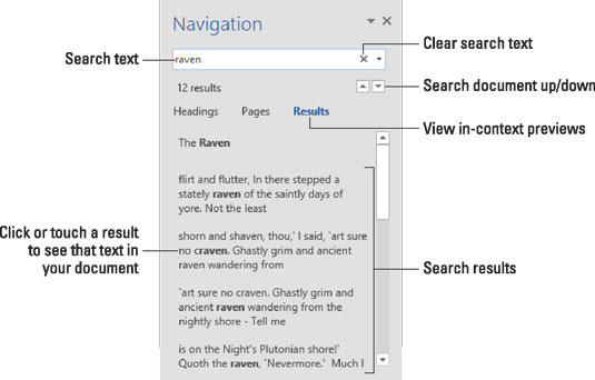 The Navigation pane.