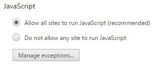 Figure 3: Disable JavaScript if you don’t want to risk intrusion.