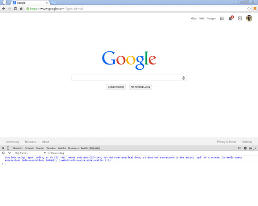 JavaScript Console in the Chrome browser.