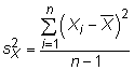 formula to estimate the variance of a random variable