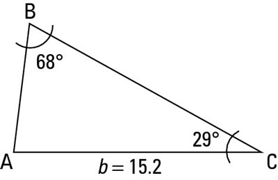 A labeled AAS triangle.