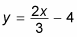 y equals two thirds of x plus four.