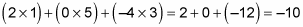 multiply three pairs of corresponding numbers and then add the results.