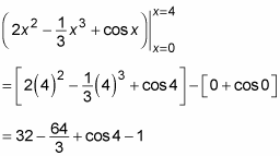 Evaluating an integral.