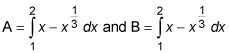 Two separate equations, one for region A and another for the region B