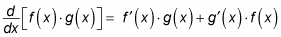 The product of two functions.