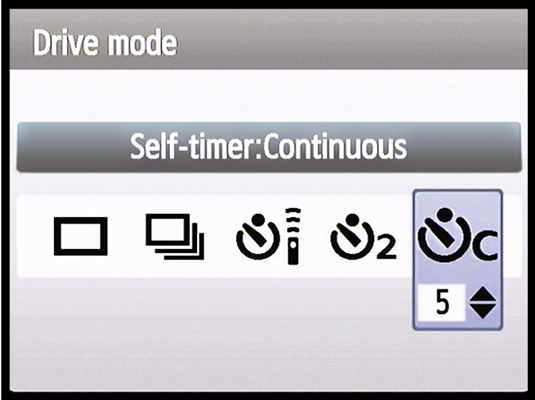 For rapid-fire shooting, set the Drive mode to Continuous using the left cross key.