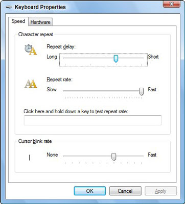 Control your keyboard using this dialog box.