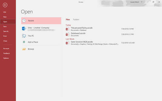 access-recently-used-database