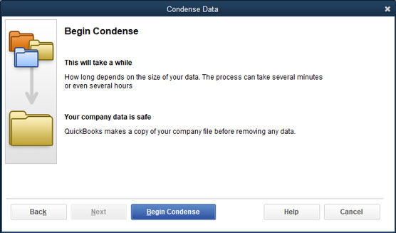 final, Condense Data dialog 