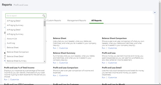 search reports QBO