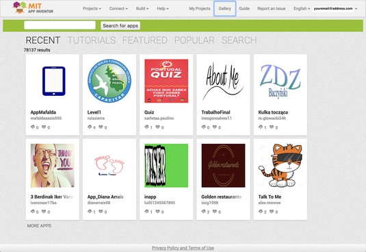App Inventor gallery