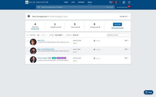 manage LinkedIn Sales Navigator accounts