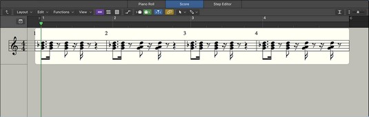 Logic Pro X score editor