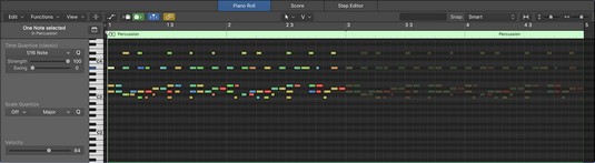 Logic Pro X piano roll editor