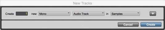 create new Pro Tools track