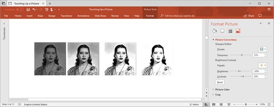 Brightness and Contrast settings Office 2019