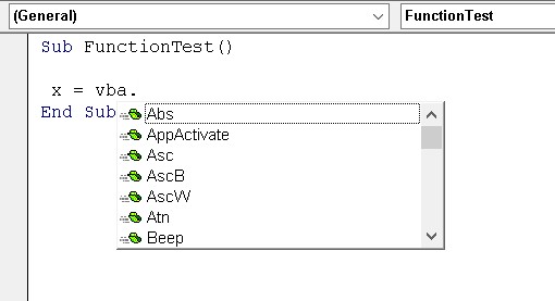 Excel VBA functions