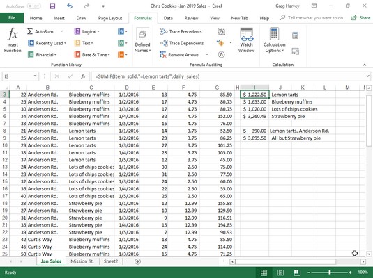 Excel 2019 SUMIF