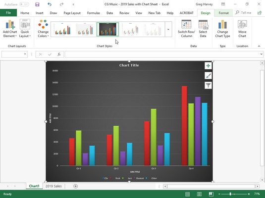 newly styled clustered column chart